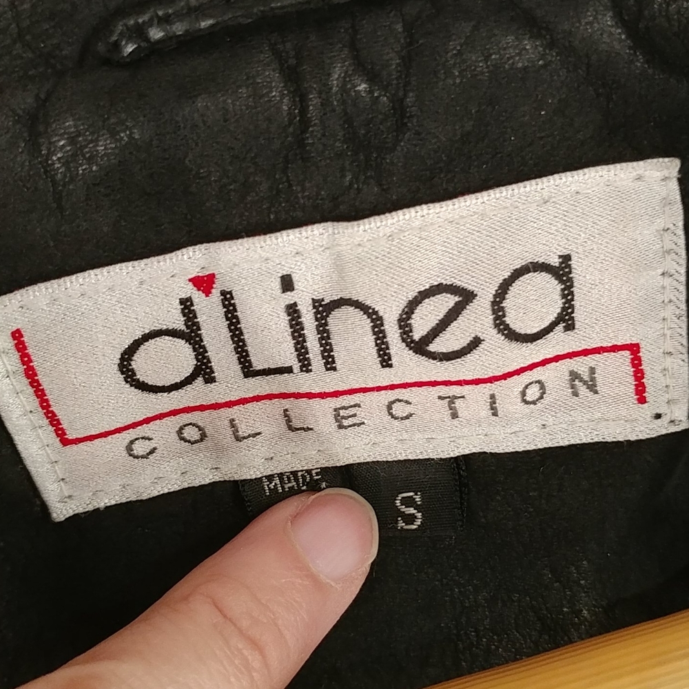 Women's D' Linea Genuine Black Leather Oversized Moto Bomber Jacket - Picture 2 of 5